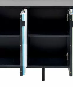 Kare Design Concertina Senkki, Sivupöytä - Colore, Monivärinen 186x74cm -Huonekalu kauppa komoda kolorowa z szufladami i drzwiami mdf 186 cm podstawa czarna stalowa 4