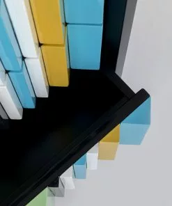 Kare Design Concertina Senkki, Sivupöytä - Colore, Monivärinen 186x74cm -Huonekalu kauppa komoda kolorowa z szufladami i drzwiami mdf 186 cm podstawa czarna stalowa 9
