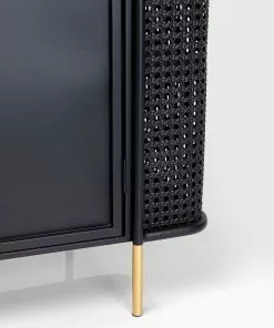 Kare Design Fence Senkki, Sivupöytä 120x70cm -Huonekalu kauppa komoda loft ze szklanym blatem czarna 120x70 cm 10