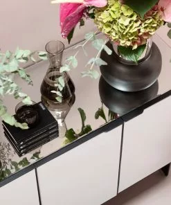 Kare Design Soran Senkki, Sivupöytä - Musta 160x45cm -Huonekalu kauppa komoda lustrzana 4 drzwiowa nogi czarne 160x80 cm 10