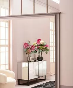 Kare Design Soran Senkki, Sivupöytä - Musta 160x45cm -Huonekalu kauppa komoda lustrzana 4 drzwiowa nogi czarne 160x80 cm 11