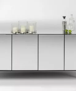 Kare Design Soran Senkki, Sivupöytä - Musta 160x45cm -Huonekalu kauppa komoda lustrzana 4 drzwiowa nogi czarne 160x80 cm 3