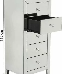 Kare Design Luxury Korkea Lipasto, 5 Laatikkoa -Huonekalu kauppa komoda luxury 49x110 cm lustrzana 6