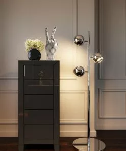 Kare Design Luxury Push Korkea Lipasto 5 Laatikkoa, Harmaa -Huonekalu kauppa komoda luxury push 49x110 cm szara 10