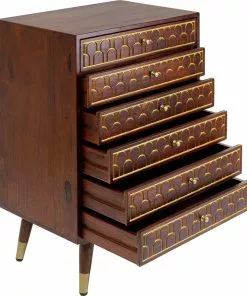 Kare Design Muskat Korkea Lipasto 6 Laatikkoa -Huonekalu kauppa komoda muskat 60x91 cm brazowa 3