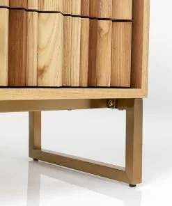Kare Design Concertina Senkki, Sivupöytä - Natur 186x74cm -Huonekalu kauppa komoda naturalna z szufladami i drzwiami 186 cm podstawa zlota 10