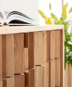 Kare Design Concertina Senkki, Sivupöytä - Natur 186x74cm -Huonekalu kauppa komoda naturalna z szufladami i drzwiami 186 cm podstawa zlota 13