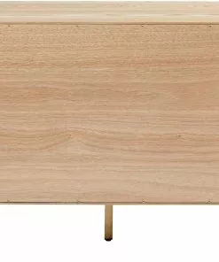 Kare Design Concertina Senkki, Sivupöytä - Natur 186x74cm -Huonekalu kauppa komoda naturalna z szufladami i drzwiami 186 cm podstawa zlota 6