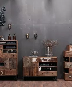 Kare Design Rodeo Korkea Lipasto, Kaappi 3 Ovea, 8 Laatikkoa -Huonekalu kauppa komoda rodeo 100x138 cm drewniana 13