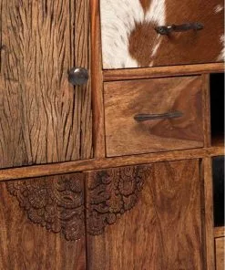 Kare Design Rodeo Senkki, Lipasto 3 Ovea, 4 Laatikkoa -Huonekalu kauppa komoda rodeo 115x80 cm drewniana 9