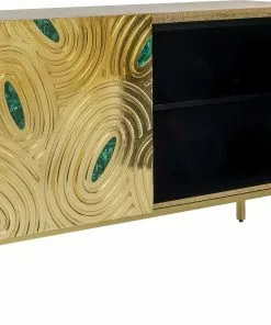 Kare Design Saragossa Senkki 150x80cm -Huonekalu kauppa komoda saragossa 150x80 cm zlota zielony malachit 4