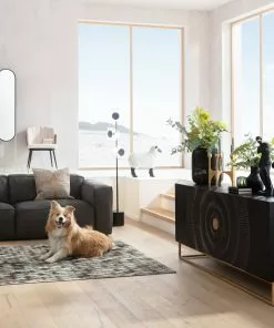 Kare Design Madeira Dark Kaappi 76x140cm -Huonekalu kauppa komoda wysoka drewniana boho czarno brazowa 76x140 cm 10