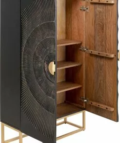 Kare Design Madeira Dark Kaappi 76x140cm -Huonekalu kauppa komoda wysoka drewniana boho czarno brazowa 76x140 cm 3