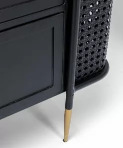 Kare Design Fence Lipasto 80x80cm -Huonekalu kauppa komoda z szufladami fence 80x80 cm czarna blat szklany 7