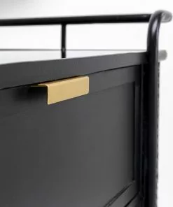 Kare Design Fence Lipasto 80x80cm -Huonekalu kauppa komoda z szufladami fence 80x80 cm czarna blat szklany 8
