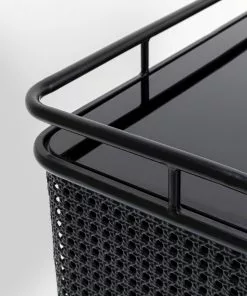 Kare Design Fence Lipasto 80x80cm -Huonekalu kauppa komoda z szufladami fence 80x80 cm czarna blat szklany 9