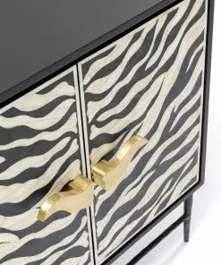 Kare Design Zebra Senkki 160x80cm -Huonekalu kauppa komoda zebra 160x80 cm czarno kremowa 12