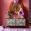 Kare Design Zebra Senkki 160x80cm -Huonekalu kauppa komoda zebra 160x80 cm czarno kremowa 17