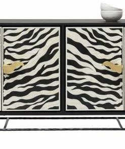 Kare Design Zebra Senkki 160x80cm -Huonekalu kauppa komoda zebra 160x80 cm czarno kremowa 3