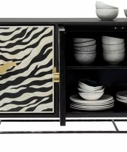 Kare Design Zebra Senkki 160x80cm -Huonekalu kauppa komoda zebra 160x80 cm czarno kremowa 5