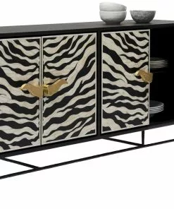 Kare Design Zebra Senkki 160x80cm -Huonekalu kauppa komoda zebra 160x80 cm czarno kremowa 6