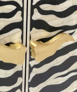 Kare Design Zebra Senkki 160x80cm -Huonekalu kauppa komoda zebra 160x80 cm czarno kremowa 9