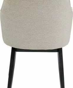 Kare Design Modino Tuoli Käsinojilla, Kermanvärinen -Huonekalu kauppa krzeslo do salonu z podlokietnikami bezowe nogi czarne 5