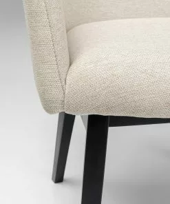Kare Design Modino Tuoli Käsinojilla, Kermanvärinen -Huonekalu kauppa krzeslo do salonu z podlokietnikami bezowe nogi czarne 6
