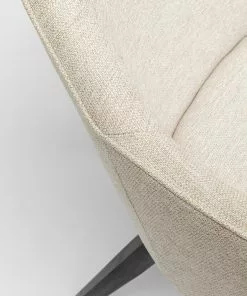 Kare Design Modino Tuoli Käsinojilla, Kermanvärinen -Huonekalu kauppa krzeslo do salonu z podlokietnikami bezowe nogi czarne 7