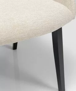 Kare Design Modino Tuoli Käsinojilla, Kermanvärinen -Huonekalu kauppa krzeslo do salonu z podlokietnikami bezowe nogi czarne 8