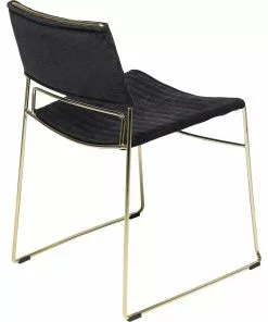 Kare Design Hugo Tuoli Musta/kulta -Huonekalu kauppa krzeslo hugo 48x76 cm czarne nogi zlote 4