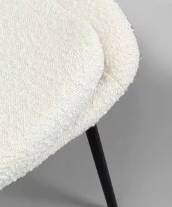 Kare Design West Side Boucle Tuoli, Kermanvärinen -Huonekalu kauppa krzeslo kremowe tkanina boucle nogi czarne 53x83 cm 10