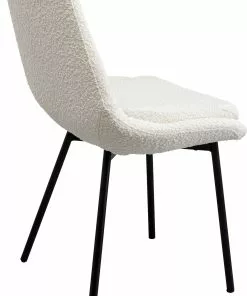 Kare Design West Side Boucle Tuoli, Kermanvärinen -Huonekalu kauppa krzeslo kremowe tkanina boucle nogi czarne 53x83 cm 4