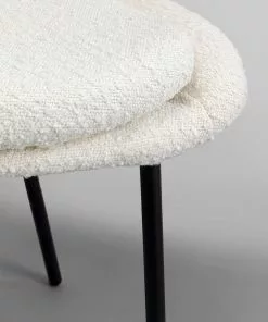Kare Design West Side Boucle Tuoli, Kermanvärinen -Huonekalu kauppa krzeslo kremowe tkanina boucle nogi czarne 53x83 cm 8