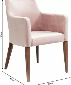 Kare Design Mode Velvet Tuoli Käsinojilla, Mauve -Huonekalu kauppa krzeslo mode velvet 58x87 cm rozowe 7
