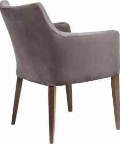 Kare Design Mode Velvet Tuoli Käsinojilla, Harmaa -Huonekalu kauppa krzeslo mode velvet 58x87 cm szare 17