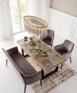 Kare Design Mode Velvet Tuoli Käsinojilla, Harmaa -Huonekalu kauppa krzeslo mode velvet 58x87 cm szare 18