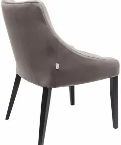 Kare Design Black Mode Velvet Tuoli, Harmaa -Huonekalu kauppa krzeslo mode velvet 62x88 cm szare nogi czarne 4