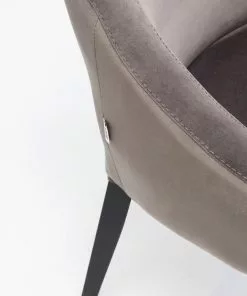 Kare Design Black Mode Velvet Tuoli, Harmaa -Huonekalu kauppa krzeslo mode velvet 62x88 cm szare nogi czarne 5