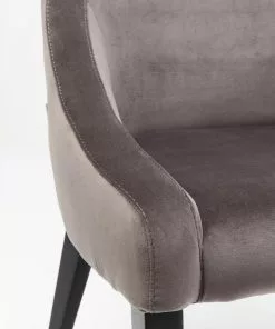 Kare Design Black Mode Velvet Tuoli, Harmaa -Huonekalu kauppa krzeslo mode velvet 62x88 cm szare nogi czarne 8