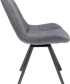 Kare Design Baron Pyörivä Tuoli Harmaa -Huonekalu kauppa krzeslo obrotowe tapicerowane szare nogi czarne metalowe 57x63 cm 4