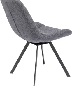 Kare Design Baron Pyörivä Tuoli Harmaa -Huonekalu kauppa krzeslo obrotowe tapicerowane szare nogi czarne metalowe 57x63 cm 5