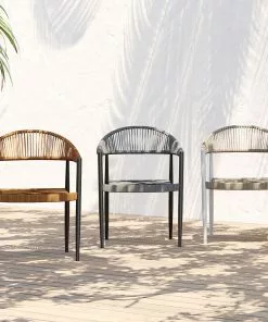 Kare Design Palma Tuoli Käsinojilla, Harmaa