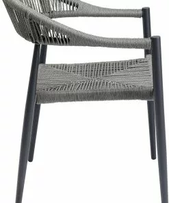 Kare Design Palma Tuoli Käsinojilla, Harmaa -Huonekalu kauppa krzeslo ogrodowe z podlokietnikami szare nogi czarne 57x77 cm 3