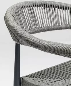 Kare Design Palma Tuoli Käsinojilla, Harmaa -Huonekalu kauppa krzeslo ogrodowe z podlokietnikami szare nogi czarne 57x77 cm 9