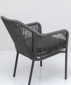 Kare Design Wave Tuoli Käsinojilla, Harmaa -Huonekalu kauppa krzeslo ogrodowe z podlokietnikami wave 66x79 cm szare 4