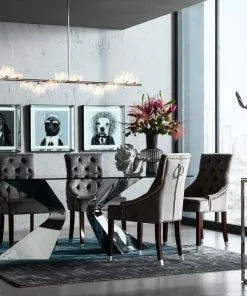 Kare Design Prince Velvet Tuoli Harmaa -Huonekalu kauppa krzeslo prince 53x98 cm szare 11