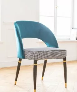 Kare Design Samantha Tuolio Sinivihreä -Huonekalu kauppa krzeslo samantha 56x83 cm niebieskozielone siedzisko pepitka 13