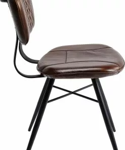 Kare Design Samba Tuoli, Nahkaa, Ruskea -Huonekalu kauppa krzeslo skorzane brazowe nogi czarne 46x88 cm 3