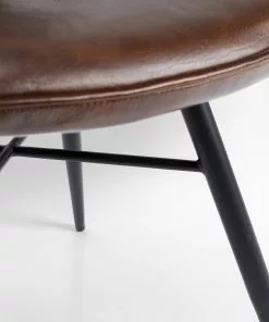 Kare Design Samba Tuoli, Nahkaa, Ruskea -Huonekalu kauppa krzeslo skorzane brazowe nogi czarne 46x88 cm 7